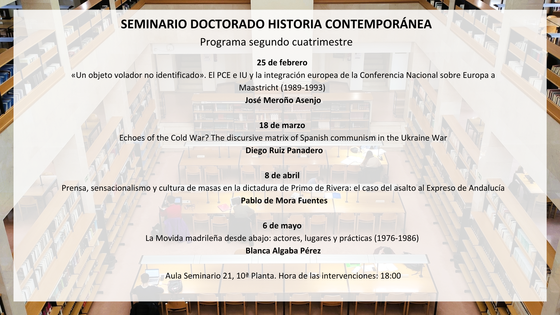 Programa del Seminario del programa de Doctorado: segundo cuatrimestre 24-25  